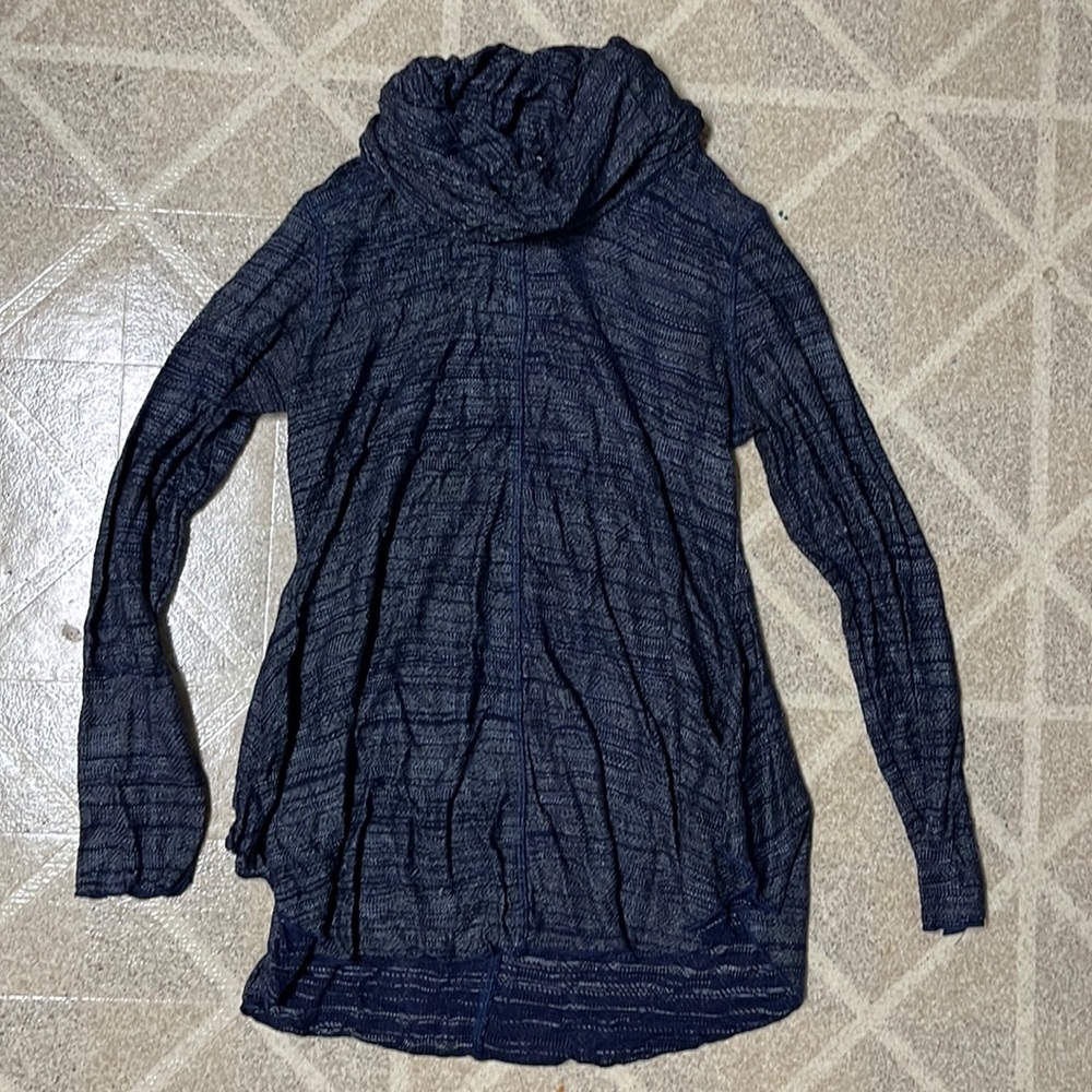 Sno Skins Navy Silver Cowl Neck Sweater Small Made In USA
